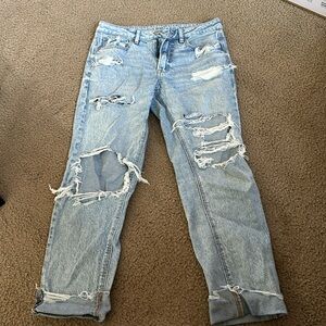 American Eagle ripped boyfriend jeans